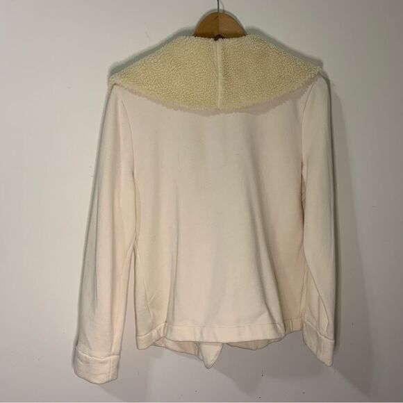 Ralph Lauren Jeans Co Women's Cream Sherpa Collar Jacket Soft Knit Large - Picture 6 of 7